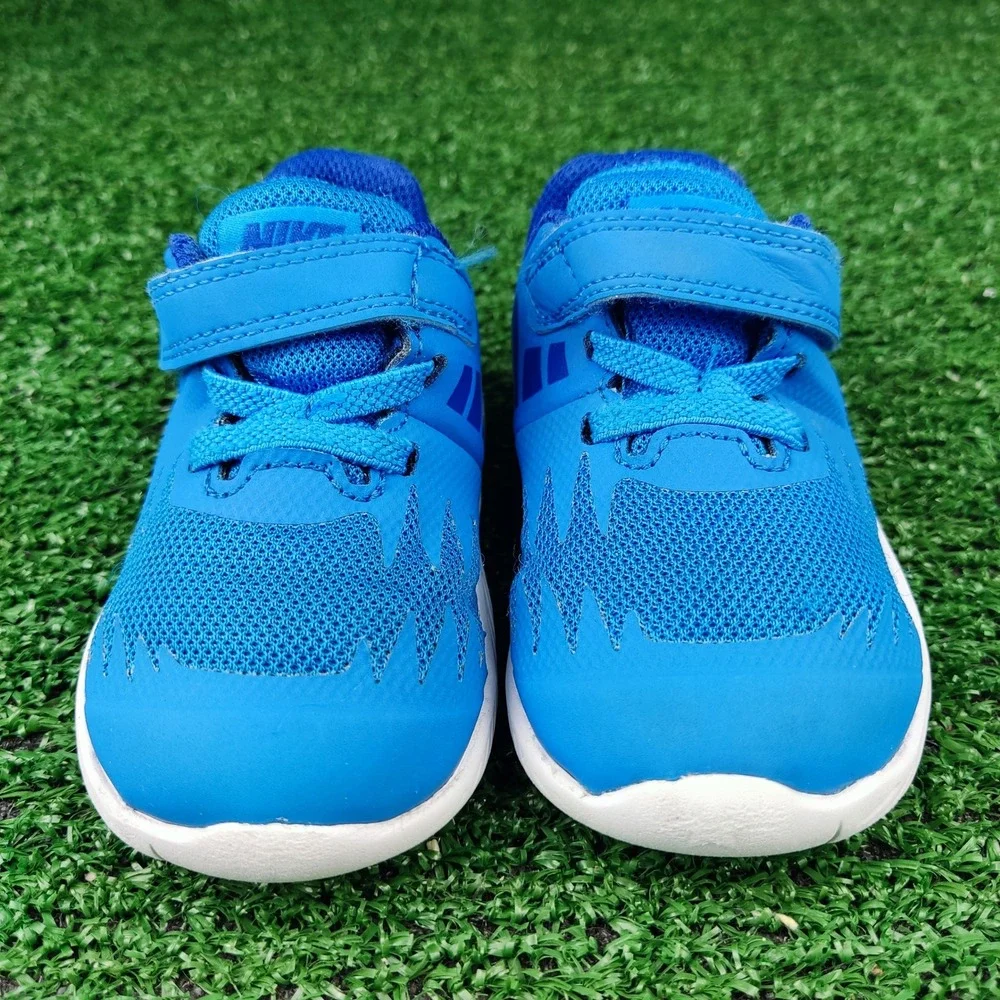 Nike Sneakers Kids 5C Blue Star Runner 2 AT5299-408 Hook Loop Athletic Shoes